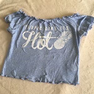 Frilly Sky Blue Crop Top